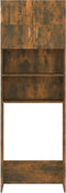 vidaXL - Wasmachinekast - 64x25,5x190 - cm - gerookt - eikenkleurig