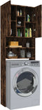 vidaXL - Wasmachinekast - 64x25,5x190 - cm - gerookt - eikenkleurig
