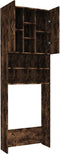 vidaXL - Wasmachinekast - 64x25,5x190 - cm - gerookt - eikenkleurig