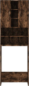 vidaXL - Wasmachinekast - 64x25,5x190 - cm - gerookt - eikenkleurig