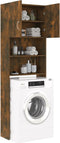 vidaXL - Wasmachinekast - 64x25,5x190 - cm - gerookt - eikenkleurig