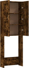 vidaXL - Wasmachinekast - 64x25,5x190 - cm - gerookt - eikenkleurig