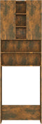 vidaXL - Wasmachinekast - 64x25,5x190 - cm - gerookt - eikenkleurig