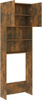 vidaXL - Wasmachinekast - 64x25,5x190 - cm - gerookt - eikenkleurig