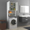 vidaXL - Wasmachinekast - 64x25,5x190 - cm - grijs - sonoma - eikenkleurig