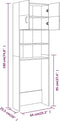 vidaXL - Wasmachinekast - 64x25,5x190 - cm - grijs - sonoma - eikenkleurig