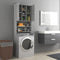 vidaXL - Wasmachinekast - 64x25,5x190 - cm - grijs - sonoma - eikenkleurig