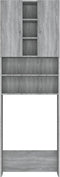 vidaXL - Wasmachinekast - 64x25,5x190 - cm - grijs - sonoma - eikenkleurig