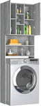 vidaXL - Wasmachinekast - 64x25,5x190 - cm - grijs - sonoma - eikenkleurig