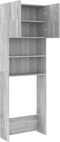 vidaXL - Wasmachinekast - 64x25,5x190 - cm - grijs - sonoma - eikenkleurig