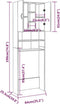vidaXL - Wasmachinekast - 64x25,5x190 - cm - grijs - sonoma - eikenkleurig