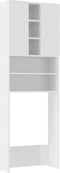 vidaXL - Wasmachinekast - 64x25,5x190 - cm - hoogglans - wit