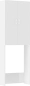 vidaXL - Wasmachinekast - 64x25,5x190 - cm - hoogglans - wit