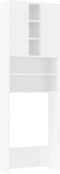 vidaXL - Wasmachinekast - 64x25,5x190 - cm - hoogglans - wit