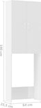 vidaXL - Wasmachinekast - 64x25,5x190 - cm - hoogglans - wit
