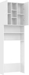 vidaXL - Wasmachinekast - 64x25,5x190 - cm - hoogglans - wit