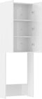 vidaXL - Wasmachinekast - 64x25,5x190 - cm - hoogglans - wit