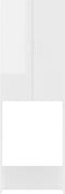 vidaXL - Wasmachinekast - 64x25,5x190 - cm - hoogglans - wit