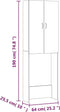 vidaXL - Wasmachinekast - 64x25,5x190 - cm - hoogglans - wit