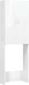 vidaXL - Wasmachinekast - 64x25,5x190 - cm - hoogglans - wit