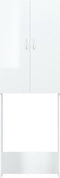 vidaXL - Wasmachinekast - 64x25,5x190 - cm - hoogglans - wit