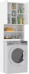 vidaXL - Wasmachinekast - 64x25,5x190 - cm - hoogglans - wit