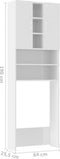 vidaXL - Wasmachinekast - 64x25,5x190 - cm - hoogglans - wit