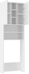 vidaXL - Wasmachinekast - 64x25,5x190 - cm - hoogglans - wit