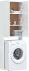 vidaXL - Wasmachinekast - 64x25,5x190 - cm - hoogglans - wit