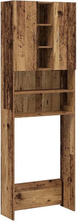 vidaXL - Wasmachinekast - 64x25,5x190 - cm - oud - houtkleurig