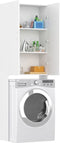 vidaXL - Wasmachinekast - 64x25,5x190 - cm - wit