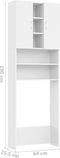 vidaXL - Wasmachinekast - 64x25,5x190 - cm - wit