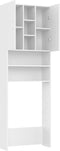 vidaXL - Wasmachinekast - 64x25,5x190 - cm - wit