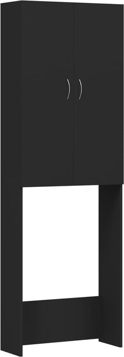 vidaXL - Wasmachinekast - 64x25,5x190 - cm - zwart