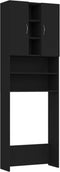 vidaXL - Wasmachinekast - 64x25,5x190 - cm - zwart