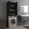 vidaXL - Wasmachinekast - 64x25,5x190 - cm - zwart