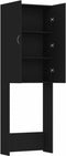 vidaXL - Wasmachinekast - 64x25,5x190 - cm - zwart