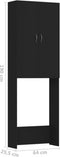vidaXL - Wasmachinekast - 64x25,5x190 - cm - zwart