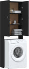 vidaXL - Wasmachinekast - 64x25,5x190 - cm - zwart