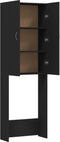 vidaXL - Wasmachinekast - 64x25,5x190 - cm - zwart