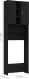 vidaXL - Wasmachinekast - 64x25,5x190 - cm - zwart