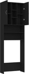 vidaXL - Wasmachinekast - 64x25,5x190 - cm - zwart