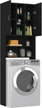 vidaXL - Wasmachinekast - 64x25,5x190 - cm - zwart