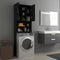 vidaXL - Wasmachinekast - 64x25,5x190 - cm - zwart