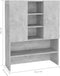 vidaXL - Wasmachinekast - 70,5x25,5x90 - cm - betongrijs