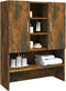 vidaXL - Wasmachinekast - 70,5x25,5x90 - cm - gerookt - eikenkleurig