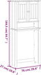 vidaXL - Wasmachinekast - BERG - 76x27x164,5 - cm - massief - hout - wit