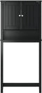 vidaXL - Wasmachinekast - BERG - 76x27x164,5 - cm - massief - hout - zwart