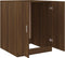 vidaXL - Wasmachinekast - bewerkt - hout - bruin - eikenkleur