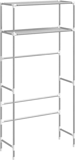 vidaXL - Wasmachinerek - 2-laags - 69x28x143 - cm - ijzer - grijs